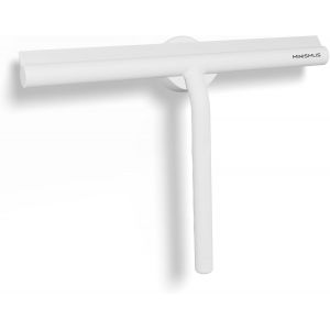 Raclette de Douche pour Douche,Salle de Bain,carrelage,Miroir,fenêtre,Support magnétique sans perçage,Autocollant,Moderne élégant 28 cm (Blanc) - Neuf