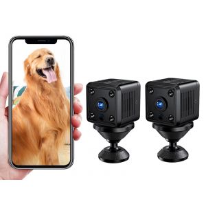 Lot de 2 cam&eacute;ras espion sans fil WiFi cach&eacute;es avec vision nocturne - Neuf