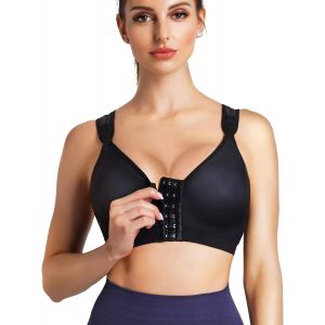 Kgabery-Soutien Gorge De Sport Femme Post Operatoire Fermeture Devant Sans Armature Brassiere Yoga - Neuf