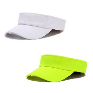 2 Pcs Réglable De Pare-Soleil De Sport De Tennis De Golf De Cap Bandeau Unisexe Hommes Femmes Chapeau (Blanc+Vert Fluo) - Neuf