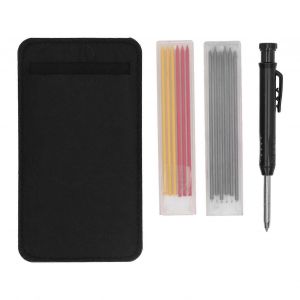 Kit de crayons de charpentier mécanique intégré dans le taille-crayon 2,8 mm recharges Kit de crayons de travail du bois noir - Neuf