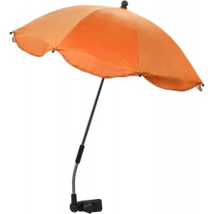 Parapluie Pour Bébé - Avec Pince - Réglable À 360 Degrés - Imperméable - Pour Chaise À Poussée - Orange - Neuf