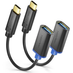 TRAHOO-2 Pi&egrave;ces Adaptateur USB C vers USB A - Type C vers USB 3.0 OTG - C&acirc;ble Compatible avec iPhone 16 Pro Max/15 Pro Max, iPad Pro, MacBook Pro/Air, Galaxy S25/S24/S23, Ordinateur, Notebook - Neuf