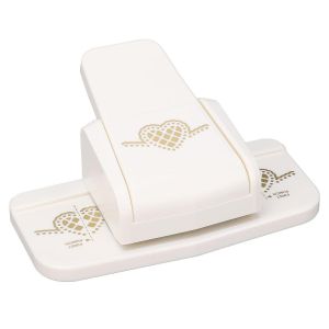 Chenquansarl-Perforatrice De Papier De Gaufrage De Bords, Outil De R&eacute;ussite De Poin&ccedil;ons D'artisanat, Portable Multifonctionnel Mignon Pour L'emballage De Cadeaux De Scrapbooking, (Motif Coeur - Neuf