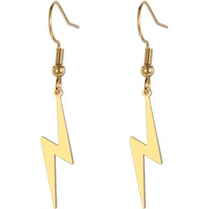Kal-Boucles D'oreilles Pendantes En Forme D'éclairs Boucles D'oreilles À Crochets Flash Thunder Fashion Bijoux Punk Cadeau De Fête Hip Hop 80s Pour Les Femmes Et Les Hommes - Neuf