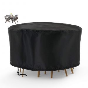 Housse De Table De Jardin, Grande Housse Pour Table Et Chaises De Patio, Imperméable, Anti-Poussière Et Indéchirable, Housse Ronde Pour Mobilier De Jardin - Neuf