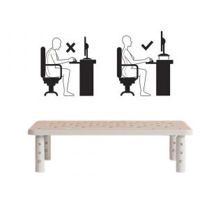 Support de bureau r&eacute;glable en hauteur pour &eacute;cran et ordinateur portable, blanc - Neuf