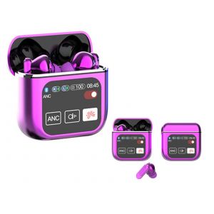 &Eacute;couteurs sans fil Bluetooth 5.4 avec &eacute;tui de chargement - Violet - Neuf