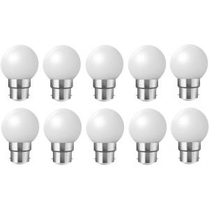 Kal-Ampoules &Agrave; Ba&iuml;onnette B22 - Paquet De 10 Ampoule Led Feston 2w(&Eacute;quivalent 20w),Ampoule &Agrave; &Eacute;conomie D'&eacute;nergie Golfball,Ampoules Bc Party Small/Miniblanc Froid - Neuf