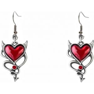 Kal-Boucles D'oreilles Coeur Ailes Diable Émail Gothique Pendentif Femmes Amies Vintage Bijoux Cadeaux Crochets Acier Inoxydable Accessoires Breloques Remarquables - Neuf