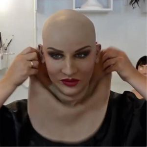 Masque facial effrayant avec couvre-cou pour les femmes,Halloween Costume Party Theater Prop Mask - Neuf