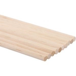 Tianyi-Bâtonnets De Bois Bâtons En Bois Ronds Batonnet Bois Tiges Pour Diy Travail Du Bois Modèle De Bâtiment Décoration De Jardin 10pcs (6mm*30cm) - Neuf