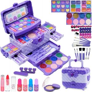 KALANKA-Maquillage Jouet Filles,Kit de Enfant,Non Toxique Lavable Coffret Maquillage Filles Cadeau de Noël Anniversaire Fille4-12 Ans - Neuf