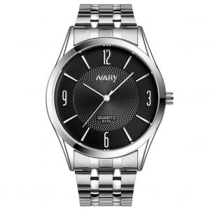 Nary Montre De Couple &Eacute;tanche &Agrave; Cadran Rond Avec Bracelet En Acier (Noir Pour Femme) - Neuf