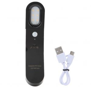 HJLIAN Lampe de nuit LED a chargement USB, controle de la lumiere et detecteur de mouvement PIR, lampe murale pour armoire, chaude - Neuf