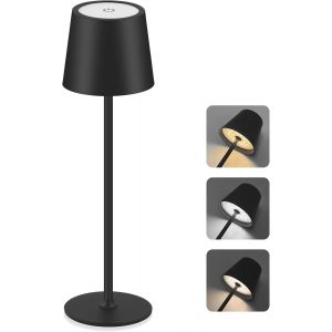 Kal-Lampe De Table Sans Fil À Intensité Variable - Led Avec 3 Températures De Couleur - Intensité Variable En Continu - Lampe Tactile Avec Usb-C Rechargeable Pour Extérieur, Table De Chevet, Table - Neuf