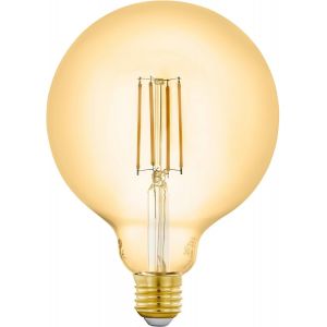 Connect.Z Ampoule Led E27 Connectée, G125, Zigbee, Contrôlable Par Appli Et Commande Vocale, Dimmable, Blanc Chaud, 650 Lumens, 6 Watts, Ambré, Design Vintage - Neuf