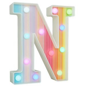 Lettres Lumineuses Arc-En-Ciel &Agrave; Del Color&eacute;es, 16 Couleurs Changeantes, Cadeaux Pour Filles Et Femmes, D&eacute;corations De F&ecirc;te, D'anniversaire, Veilleuse, Saint-Valentin, D&eacute;coration Murale De Table &iquest; N - Neuf