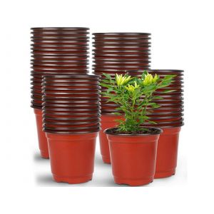 100 Pots De Fleurs En Plastique Pour Plantes Et Semis - Diam&egrave;tre Du Fond : 6,5 Cm - Neuf