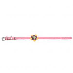 Hjlian Collier Pour Chien A Trois Couches En Pu Souple Avec Strass Et Fleurs, Rose, Taille Xs - Neuf