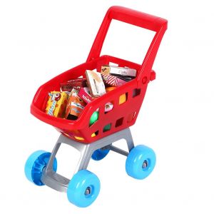 Mini chariot de courses pour enfants, ensemble d'accessoires pour fruits et aliments, jouet de jeu de role, rouge - Neuf
