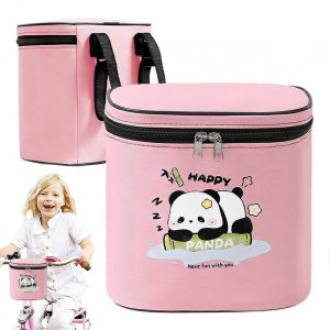 Sacoche De Guidon De Velo Pour Enfant, Compacte, Etanche Et Reflechissante, Rose - Neuf