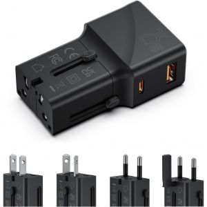 THEF-Adaptateur secteur de voyage international , adaptateur secteur universel, chargeur mural, charge rapide Type-C 25 W, bloc d'alimentation universel pour téléphone portable, mini chargeur de poch - Neuf