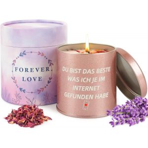 Cadeau Pour Elle : Saint-Valentin, Bougie Parfum&eacute;e &Agrave; La Lavande, Cadeau D'amour Pour Femme, Homme, Petite Amie, Petit Ami, No&euml;l, Anniversaire, Anniversaire De Mariage, Cadeau De Saint-Valentin - Neuf