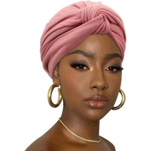 Tzf-Turban Pour Femmes En Douceur Doublé Turban En Jersey Extensible Headwrap Léger Respirant Couleur Unie - Neuf