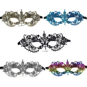 Lot De 5 Masques De Bal Masqu&eacute; Pour Femme,Demi-Visage En Dentelle,Masques De Mascarade De Luxe,Masque De Bal Masqu&eacute;,Halloween,Carnaval,Bal Masqu&eacute; Pour Femme Et Fille - Neuf