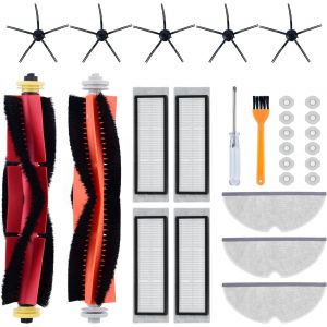 Accessoires Kit Pour Xiaomi S5 Max S6 Max S6 Pure S6 Maxv S4 S5 S6 S50 S55 S60 S65 E4 E20 E25 E35, 2 Brosse Principale, 4 Filtres Hepa, 5 Brosses Latérales, 3 Chiffons De Serpilliè[SSE7114257] - Neuf