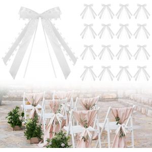30 N?Uds De Voiture De Mariage En Forme De C?Ur Blanc, N?Uds Et Rubans De Décoration De Voiture De Mariage, Rubans De Décoration De Voiture De Mariage, Noël, Kit De Fleuriste, Panier, Bouquet, Cadeau - Neuf
