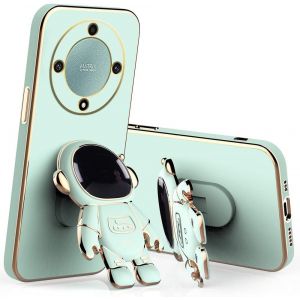 Kal-Compatible Avec Coque Honor Magic 5 Lite Silicone, Ultra Souple Coque Honor Magic 5 Lite Antichoc Coque De Téléphone Avec Support Astronaute Placages Mignon Désign (Vert) - Neuf