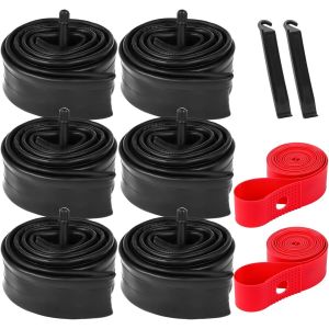Yemaesre-Lotde 6 Chambres À Air De Vélo 26 X 1,9 2,125 2,125 Avec 2 Démonte-Pneus Et 2 Sangles De Protection, Chambre À Air De 66 Cm Avec Valve Schrader De 30 Mm Pour Vtt Vtt - Neuf