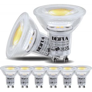 Ampoule Maïs Led Gu10 Blanc Chaud 2700k, 3.5w Équivalent 50w Halogène, Lot De 6, Ac 230v 385 Lumens Sans Scintillement, 360° Larges Faisceaux Lampe, Non Dimmable, Diamètre ¿22mm Longueur 55mm - Neuf