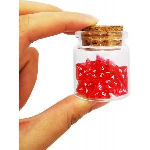 Mini Transparent Red D4 Dice 30pcs Healing Potion Bottle,30pcs Roleplaying Mini Red Gem D4 Dice Healing Potion Pack in Glass Jar - Neuf