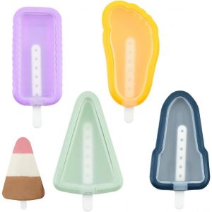 Kal-4 Pièces Moules À Glace, Moule Glace Bebe, Moule Glace Silicone Batonnet, Glace Maison Popsicle With Plastic Sticks Reusable Ice Moulds Popsicle, Pour La Crème Glacée Diy - Neuf