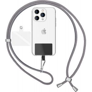 KAL-Lanière Universelle Coloré Pour Telephone Portable, Cordon Tour De Cou Pour Smartphone, Porte Clef Chaine Réglable Avec Crochet Métallique E Carte, Sangle Pour Épaule, Couleur:Noir Blanc Panda - Neuf