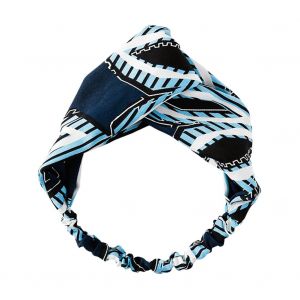 Bandeau Elastique Croise En Tissu Pour Femme (Bleu) - Neuf