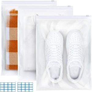 KALANKA-30 Pièces Pochette Voyage Sachet Plastique Zip 30x40cm Etanche Sac de Rangement Voyage Non Poreux Sac Vetement Voyage Mat Pochette Rangement pour Chaussures, Costume, Maquillage, Sous-Vêtemen - Neuf