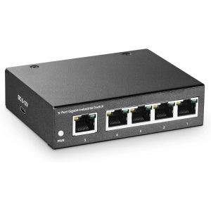 Commutateur industriel Gigabit &agrave; 5 ports,alimentation de type C,taille mini,10/100/1000 Mbps,r&eacute;partiteur de r&eacute;seau sur rail DIN,-4085 &deg;C,IP40 sans ventilateur,non g&eacute;r&eacute;,commutateur - Neuf