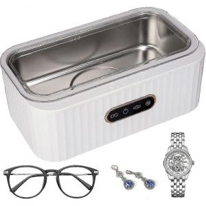 Nettoyeur à ultrasons 400ml,machine de nettoyage à ultrasons professionnelle 45khz,avec 4 modes de nettoyage,fonction tactile,plateau à ultrasons en acier inoxydable pour j - Neuf