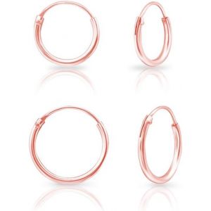 Kal-Paires -Creoles Argent Femme -Creoles Or Femme -Boucle D'oreille Femme Argent -Lot Boucles D'oreilles Femme -Boucles D'oreilles Pour Homme -Petite Creole -Diam&egrave;tre: 8, 10, 12 Mm - Neuf