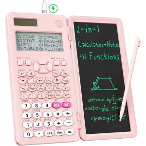 Calculatrices Scientifiques Pour Étudiants 991es Calculatrices De Bureau 4 Lignes Avec Tablette D'écriture Lcd Effaçable, Alimentation Par Batterie Solaire Avec Bloc-Notes Calculatrice Pour - Neuf