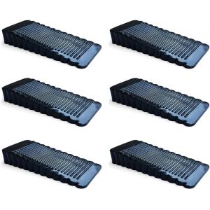 6 Pi&egrave;ces Noir Cale Porte Caoutchouc Souple Antid&eacute;rapante Bloc Hauteur R&eacute;glable Arr&ecirc;t De Porte Pour Genre Carrelage,Sol,B&eacute;ton,Ciment,Tapis - Neuf