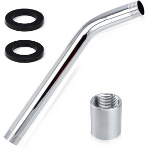 Rallonge de Pommeau de Douche en Acier Inoxydable 23 cm Extension de Bras de Douche de G 1/2" Coud&eacute; de Tuyau Douche et 2 Rondelles pour Pommeau de Douche Accessoire de Salle de Bain - Neuf