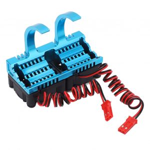 Ensemble de dissipateurs thermiques pour moteur RC, alliage d'aluminium et plastique, avec deux ventilateurs horizontaux, pour moteur de 36 mm de diametre, bleu - Neuf