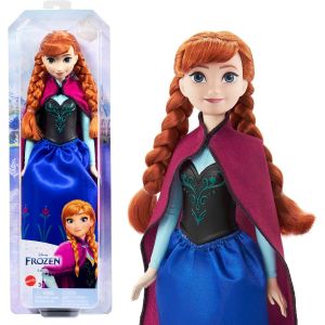 ERYI-Disney La Reine Des Neiges Poupée Anna Avec Tenue Emblématique, Chaussures, Jupe, Cape En Tissu Et Accessoires, Jouet Enfant, Dès 3 Ans, Hlw49 - Neuf