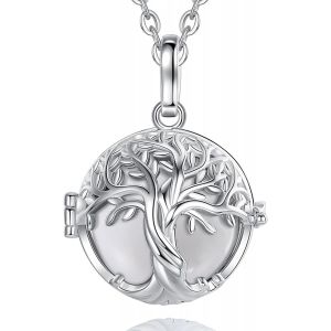 Bola Grossesse,Pendentif Bola De Grossesse Plaqu&eacute; Argent Arbre De Vie Bijoux Cadeau Femme Enceinte/Future Mamans,Deux Cha&icirc;nes 76 114 Cm - Neuf