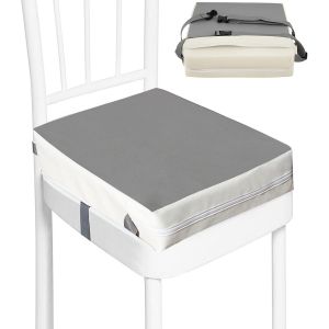 Rehausseur Chaise Enfant,Lavable À L'eau Fort Support Portable Chaise Surélevée,Adapté Pour Les Repas Des Jeunes Enfants,Coussin De Chaise Surélevée Facile À Nettoyer (Grey) - Neuf